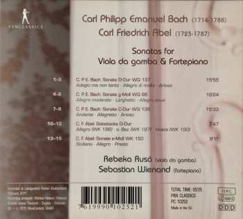 CD Carl Philipp Emanuel Bach: Sonatas For Viola Da Gamba & Fortepiano