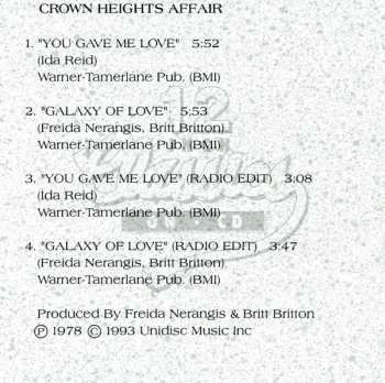 CD Crown Heights Affair: You Gave Me Love / Galaxy Of Love