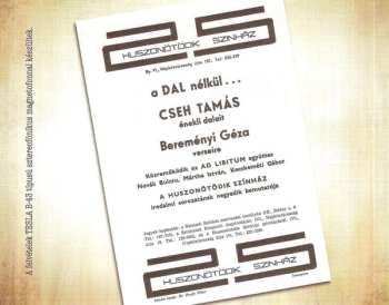 CD Cseh Tamás: A Dal Nélkül...