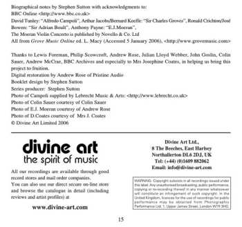 CD Ernest John Moeran: Violin Concerto In D / Violin Concerto