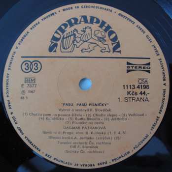 LP Dagmar Patrasová: Pasu, Pasu Písničky