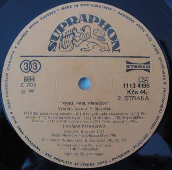 LP Dagmar Patrasová: Pasu, Pasu Písničky