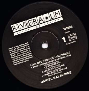 LP Daniel Balavoine: Loin Des Yeux De L'Occident