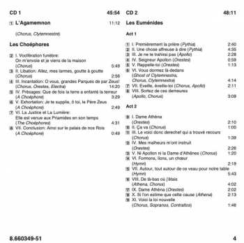 3CD Darius Milhaud: L'Orestie D'Eschyle (The Oresteia Of Aeschylus)