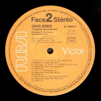 LP David Bowie: Moi, Christiane F. (Bande Originale Du Film)