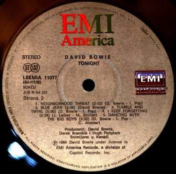 LP David Bowie: Tonight