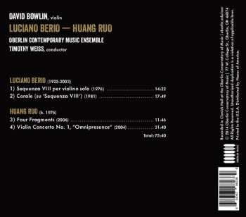 CD Tim Weiss: Luciano Berio - Huang Ruo