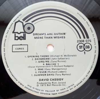 LP David Cassidy: Dreams Are Nuthin' More Than Wishes...