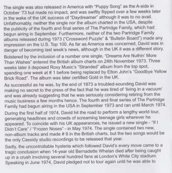 CD David Cassidy: Dreams Are Nuthin' More Than Wishes / The Higher They Climb