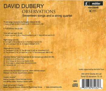 CD David Dubery: Observations