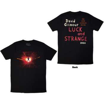 Merch David Gilmour: David Gilmour Unisex T-shirt: Luck & Strange Stage Shot (black) (back Print & Ex-tour) (small) S