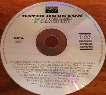 CD David Houston: Almost Persuaded - 20 Greatest Hits