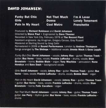 CD David Johansen: David Johansen/Live It Up