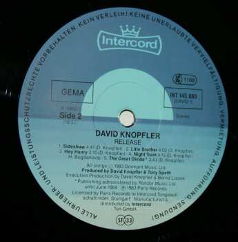 LP David Knopfler: Release