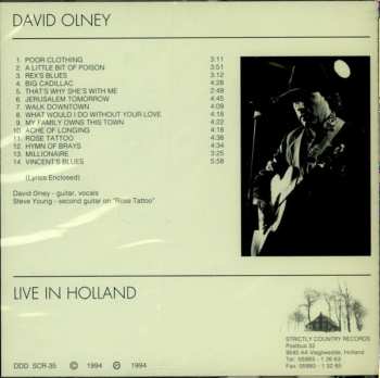 CD David Olney: Live In Holland