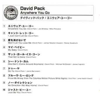 CD David Pack: Anywhere You Go....