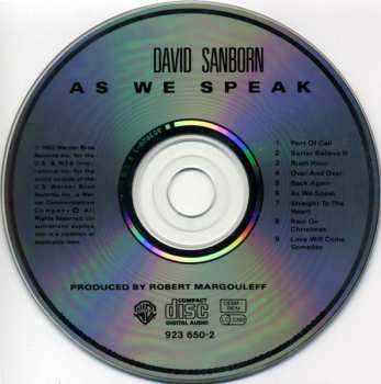 CD David Sanborn: As We Speak