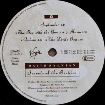 LP David Sylvian: Secrets Of The Beehive