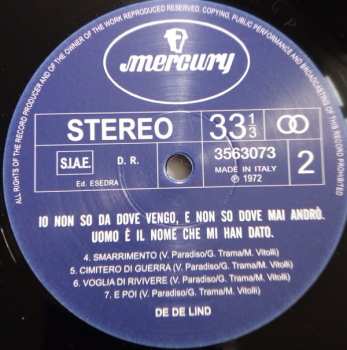 LP De De Lind: Io Non So Da Dove Vengo E Non So Dove Mai Andrò, Uomo È Il Nome Che Mi Han Dato LTD | NUM