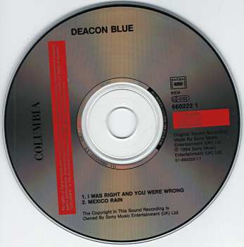 CD Deacon Blue: I Was Right And You Were Wrong