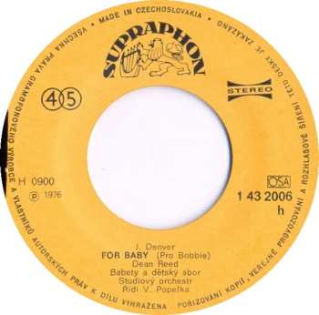 SP Dean Reed: Hey Babe / For Baby
