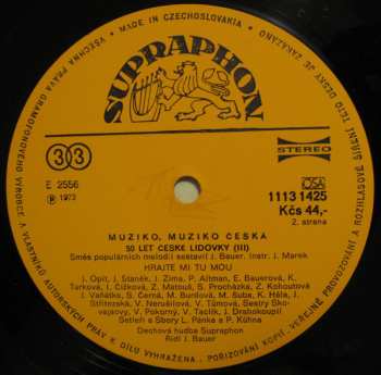 LP Dechová Hudba Supraphon: Muziko, Muziko Česká - 50 Let České Lidovky (3)