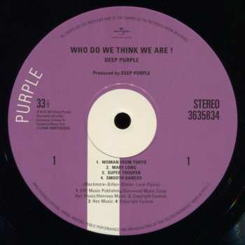 LP Deep Purple: Who Do We Think We Are