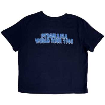 Merch Def Leppard: Def Leppard Ladies Crop Top: Pyro Tour (navy Blue) (back Print) (small) S