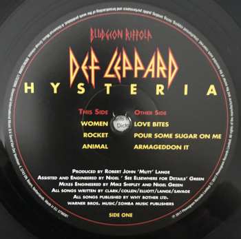 2LP Def Leppard: Hysteria