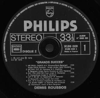 2LP Demis Roussos: Grands Succès