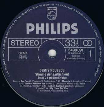 2LP Demis Roussos: Stimme Der Zärtlichkeit - Seine 24 Größten Erfolge
