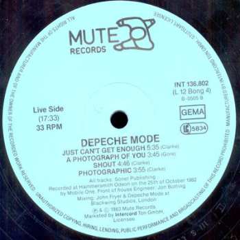 LP Depeche Mode: Love In Itself · 2 And Live Tracks LTD | NUM