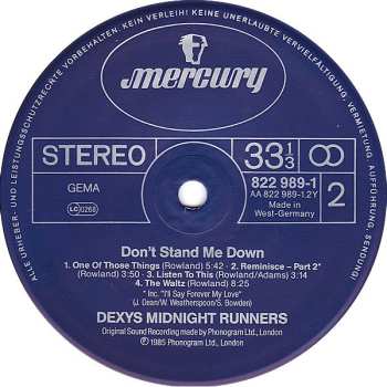 LP Dexys Midnight Runners: Don't Stand Me Down
