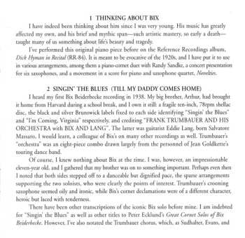 CD Dick Hyman: Thinking About Bix