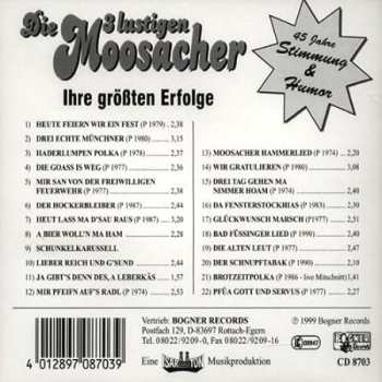 CD Die 3 Lustigen Moosacher: Ihre Größten Erfolge