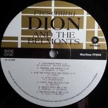 LP Dion & The Belmonts: Presenting Dion And The Belmonts LTD