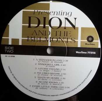 LP Dion & The Belmonts: Presenting Dion And The Belmonts LTD
