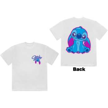 Merch Disney: Disney Unisex T-shirt: Stitch Spray Paint (white) (back Print) (small) S