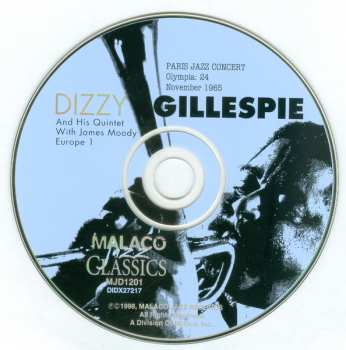 CD Dizzy Gillespie Quintet: Europe1 Paris Jazz Concert - Olympia 24 November 1965