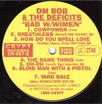 LP DM Bob & The Deficits: Bad With Wimen