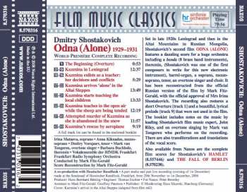 CD Dmitri Shostakovich: Odna (Alone) (The Complete Score For The 1929-1931 Sound/Silent Film)