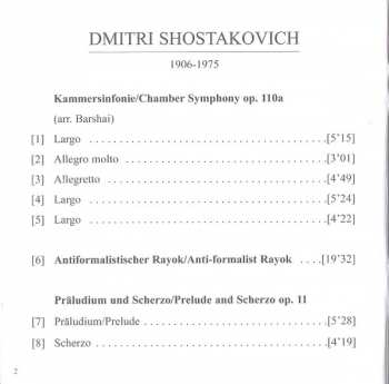 CD Dmitri Shostakovich: Rayok / Chamber Symphony / Prelude and Scherzo