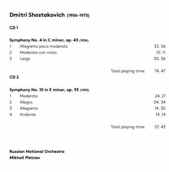 2SACD Dmitri Shostakovich: Symphonies Nos. 4 & 10