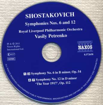 CD Dmitri Shostakovich: Symphony No. 6 / Symphony No. 12 'The Year 1917'