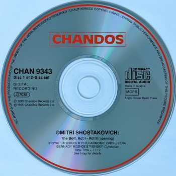 2CD Dmitri Shostakovich: The Bolt (Complete)