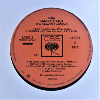 LP Dom Salvador E Abolição: Som, Sangue E Raça LTD | NUM | DLX