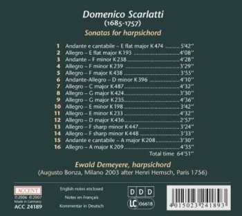CD Domenico Scarlatti: Sonatas For Harpsichord