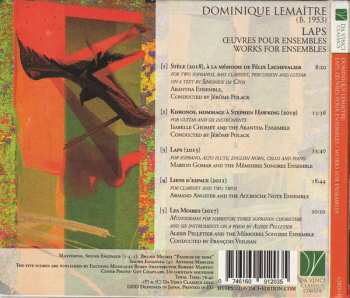 CD Dominique Lemaître: Laps, Œuvres Pour Ensembles / Works For Ensembles