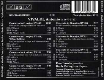 CD Antonio Vivaldi: Concerti Per Flautino E Flauto Dolce