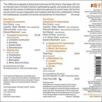 CD Don Cherry: Complete Communion & Symphony For Improvisers (Revisited)